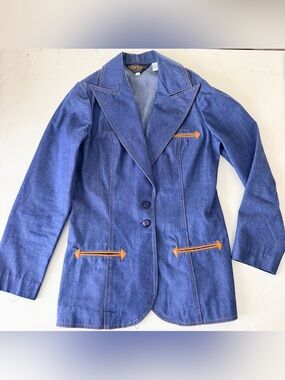 70s Vintage Retro Whip-O-Will Cotton Jeans Jacket 11/12
